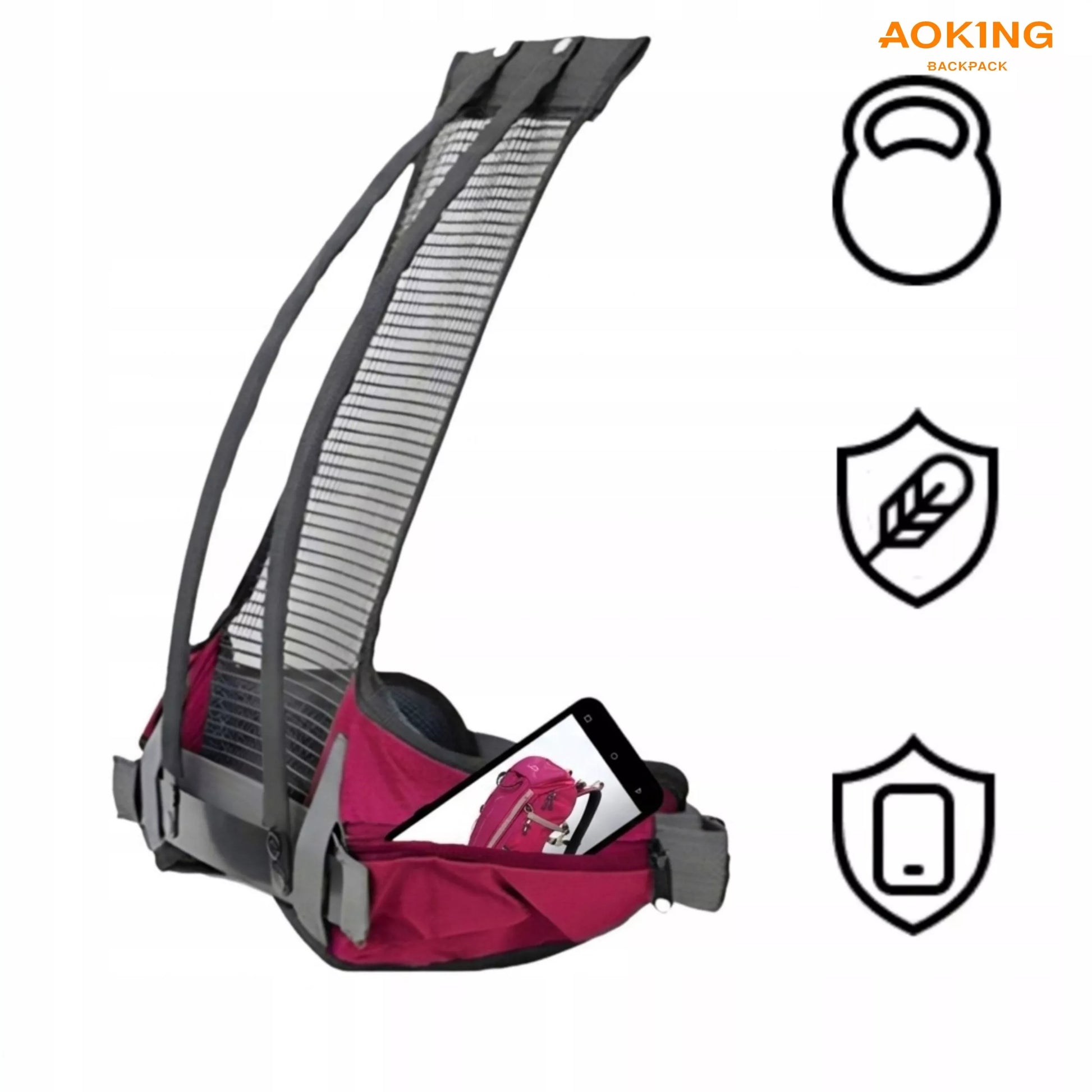 Moteriška turistinė kuprinė Aoking Nature Nomad II 35L rožinė su ventiliacija
