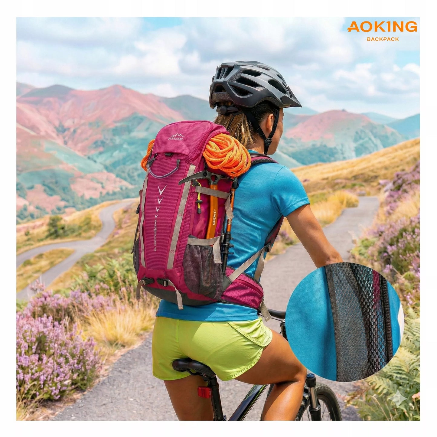 Moteriška turistinė kuprinė Aoking Nature Nomad II 35L rožinė su ventiliacija