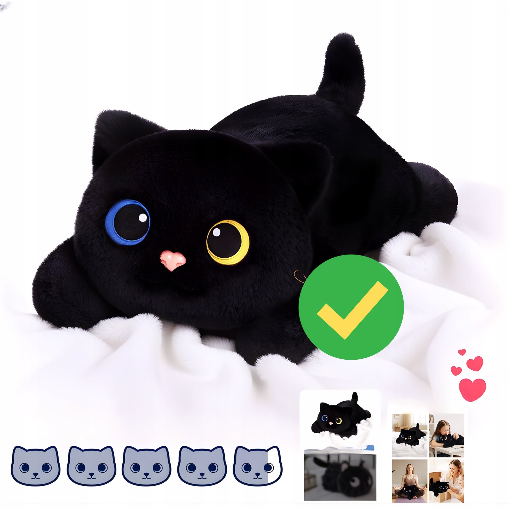 Svorio pliušinis žaisliukas Termoforas Didelis XXL Žaislas ADHD Autizmas Katė Kačiukas Vaikai