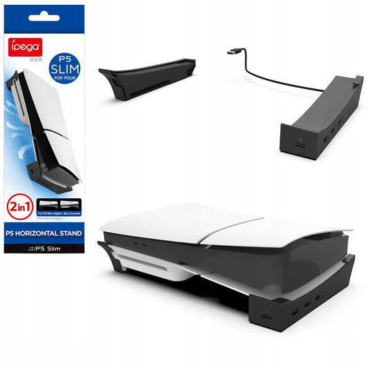 Horizontali stovas iPega PlayStation 5 PS5 Slim Pro+ su 4 papildomais USB