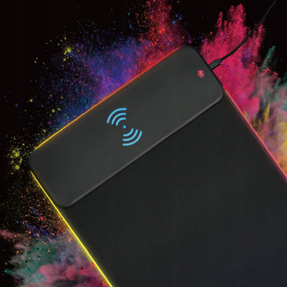 Šviečiantis RGB Žaidimų pelės kilimėlis XL 80x30 + QI įkroviklis