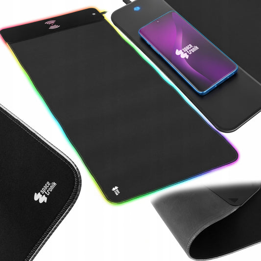 Šviečiantis RGB Žaidimų pelės kilimėlis XL 80x30 + QI įkroviklis