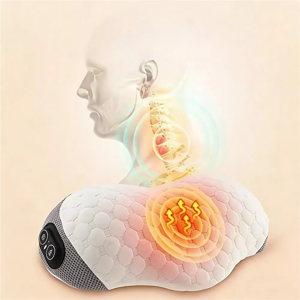 Masažinė pagalvė kaklui ir nugarai su šildymo funkcija