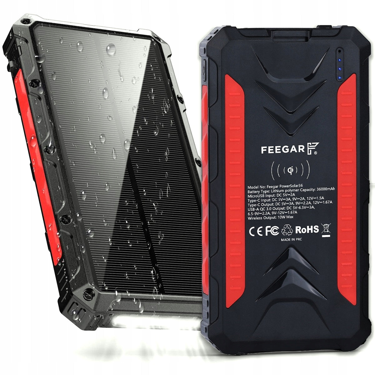 Power bank Solinis Feegar 36000mAh 20W 4x USB-C PD QC3 Indukcinis įkrovimas