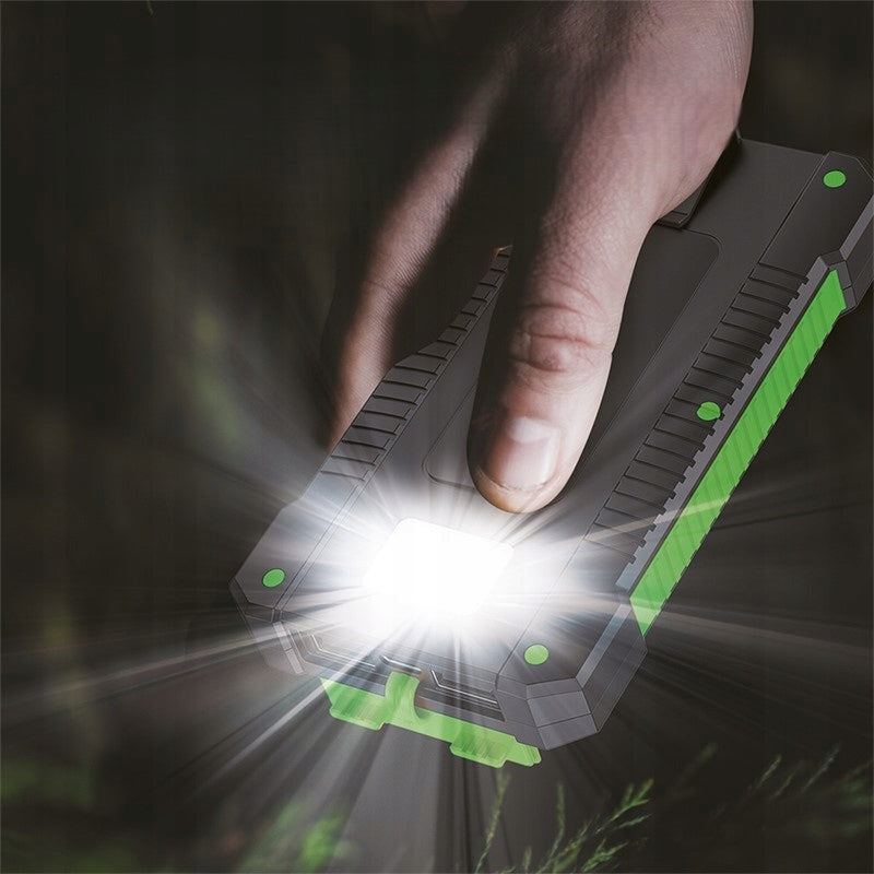 Saulės energijos Powerbank 8000 mAh IP65 Logilink su Žibintuvėliu, Įkrovimas 2xUSB-A 2A 10W