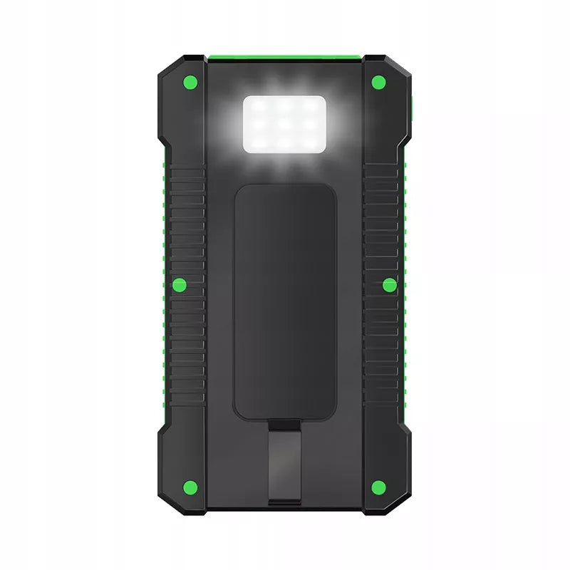 Saulės energijos Powerbank 8000 mAh IP65 Logilink su Žibintuvėliu, Įkrovimas 2xUSB-A 2A 10W