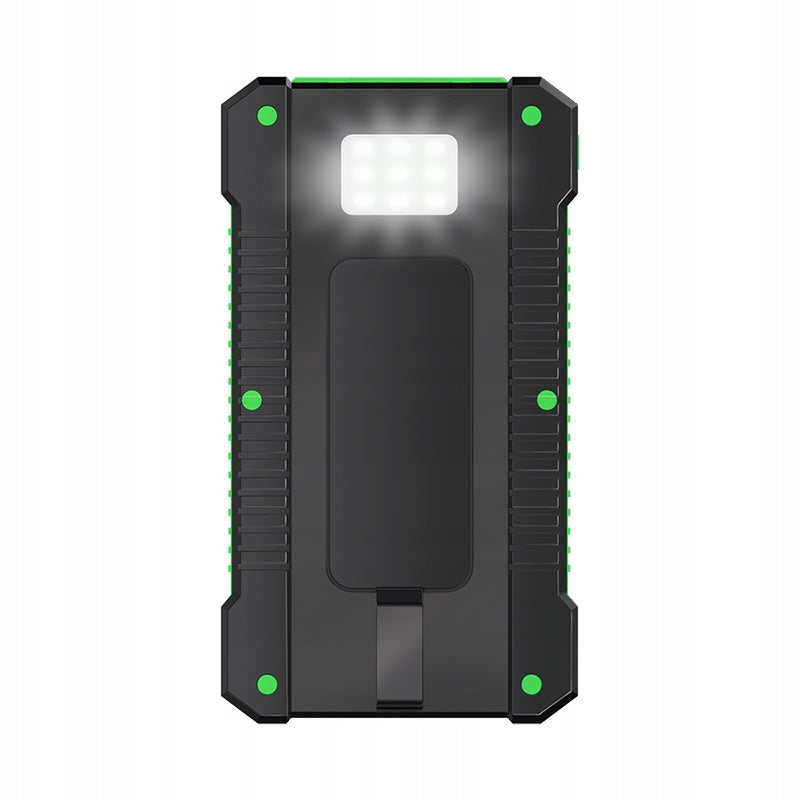 Saulės energijos Powerbank 8000 mAh IP65 Logilink su Žibintuvėliu, Įkrovimas 2xUSB-A 2A 10W