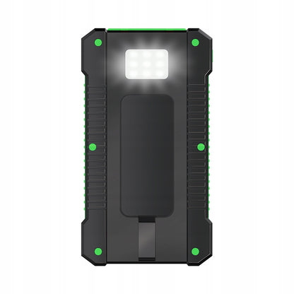 Saulės energijos Powerbank 8000 mAh IP65 Logilink su Žibintuvėliu, Įkrovimas 2xUSB-A 2A 10W