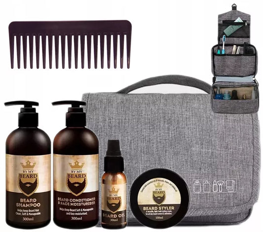 Profesionalus barzdos priežiūros rinkinys, dovana vyrams, kosmetikos krepšys
