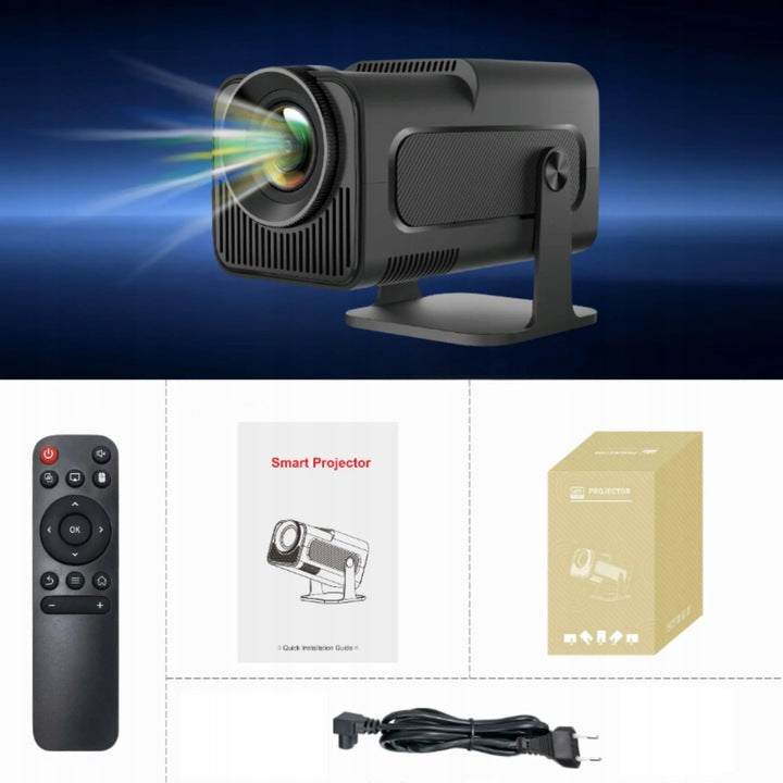 Mini projektorius HY320 1080p su Android 11, Smart TV, WiFi6, Bluetooth 150p