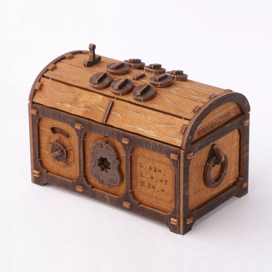 3D Dėlionė Medinis Galvosūkis Escape Room Lobių Skrynia Loginis Žaidimas