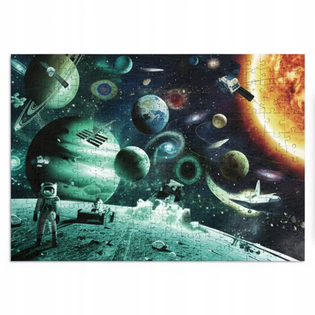 Fluorescencinė dėlionė "Kosmonautas", šviečianti tamsoje, 1000 elementų