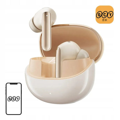 QCY MeloBuds Pro HT08 belaidės įstatomos ausinės BT 5.3 auksinės ANC