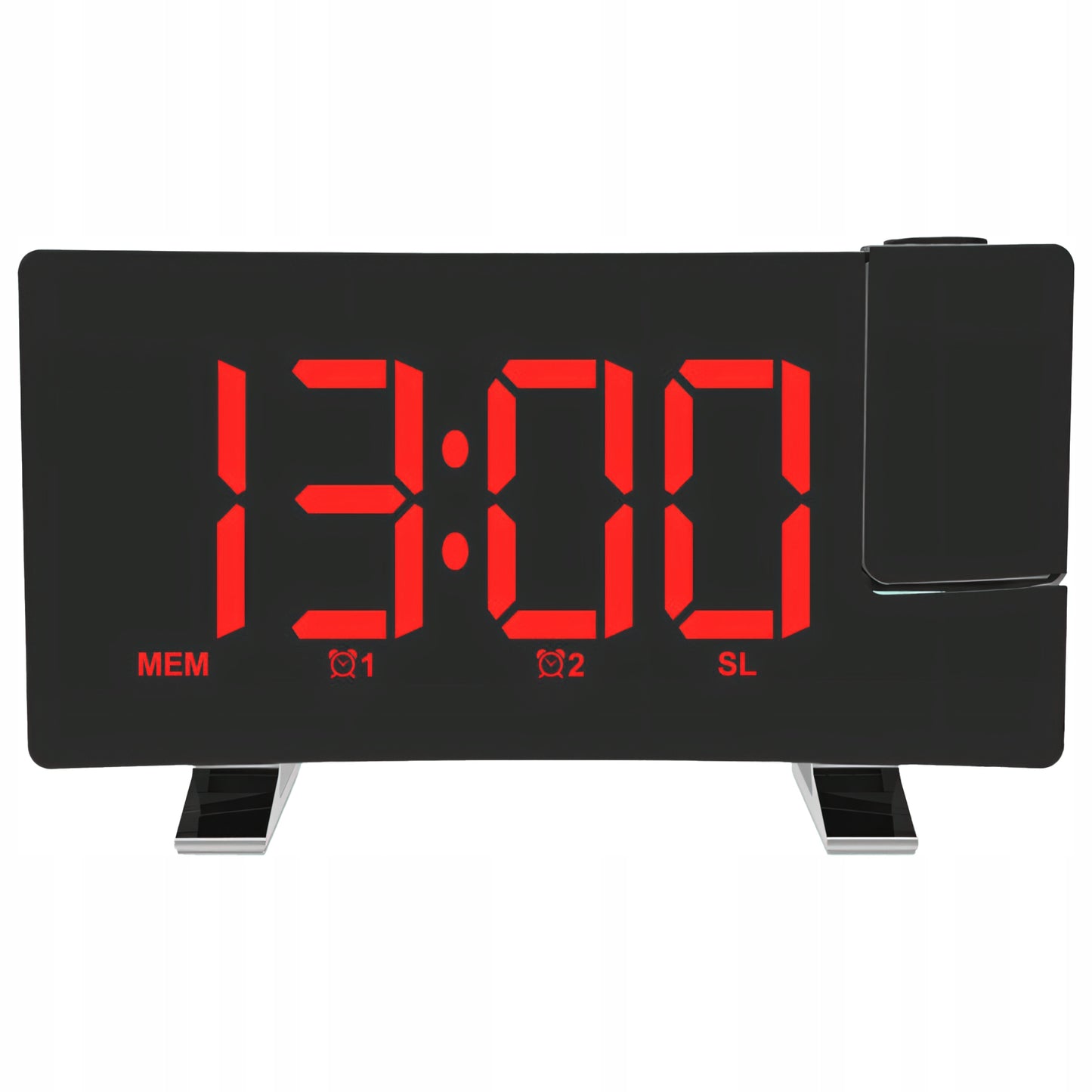 Radijo žadintuvas su projektoriumi, juodas, USB, garsus žadintuvas, LED ekranas