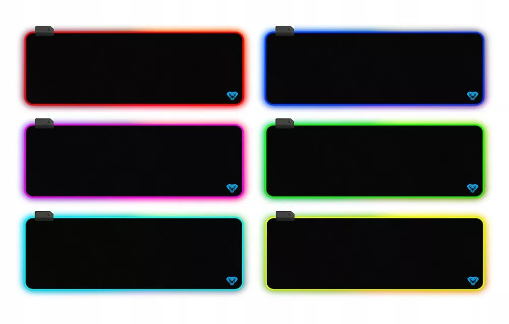 RGB GAMING MAT Didelis žaidėjo kilimėlis su spalvotu RGB apšvietimu