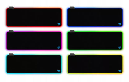 RGB GAMING MAT Didelis žaidėjo kilimėlis su spalvotu RGB apšvietimu