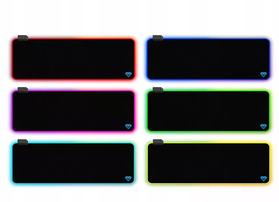 RGB GAMING MAT Didelis žaidėjo kilimėlis su spalvotu RGB apšvietimu