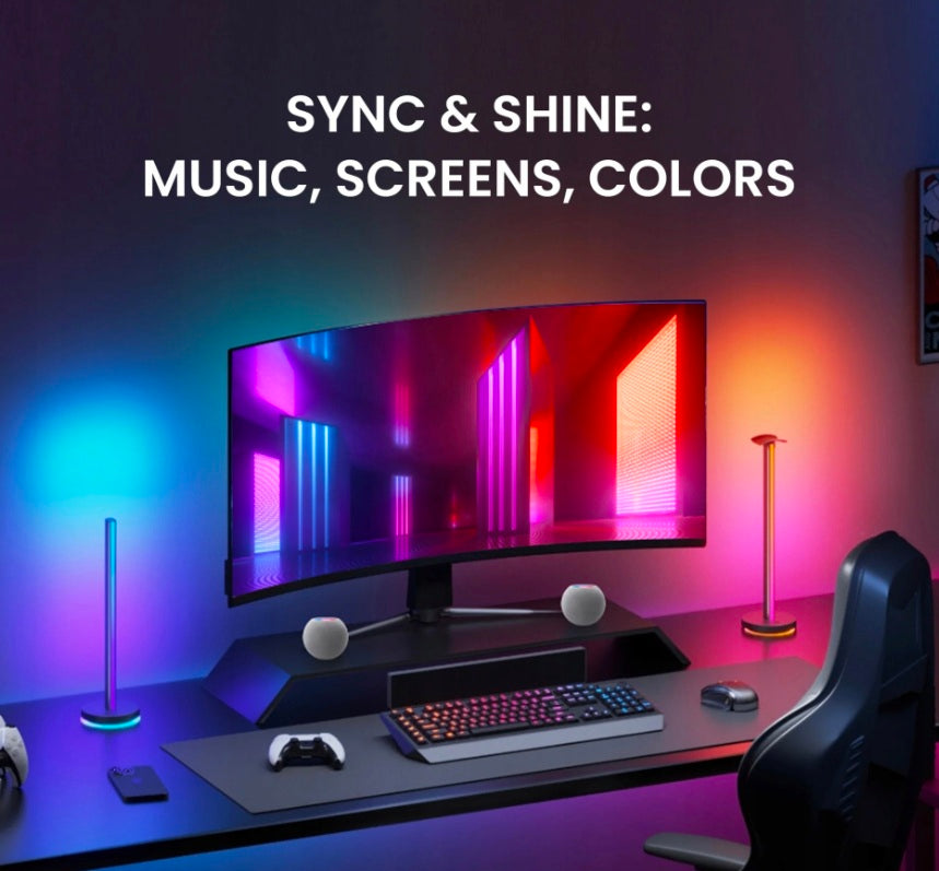 RGB ausinių stovas su 3D apšvietimu