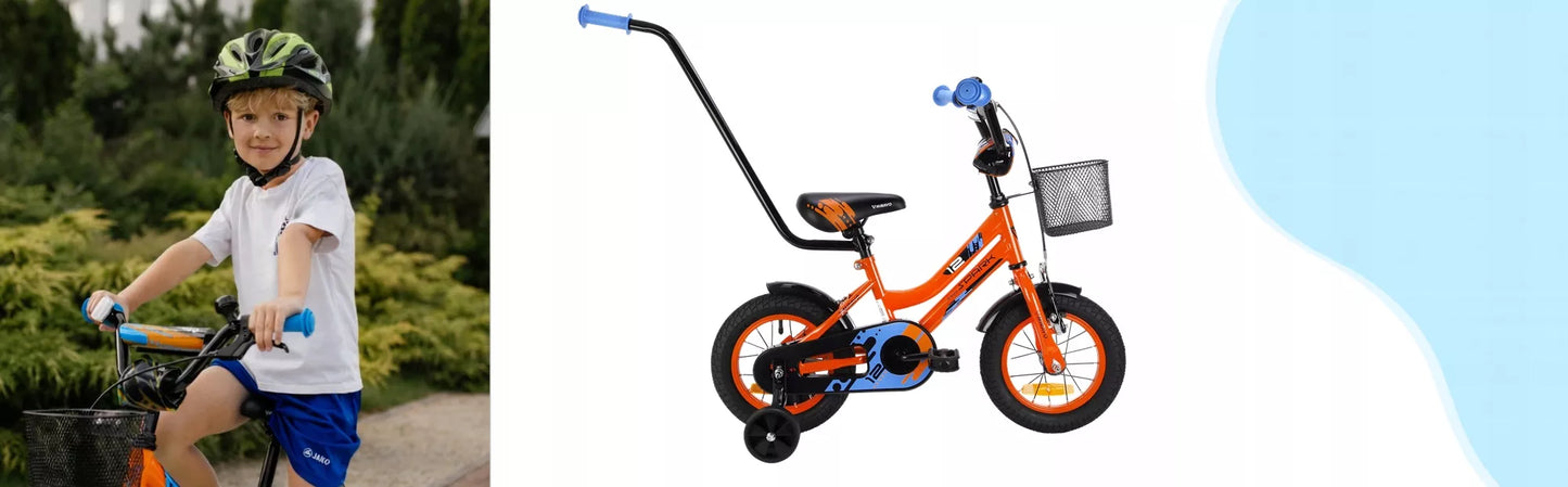 Vaikiškas dviratis berniukui su krepšeliu 30cm