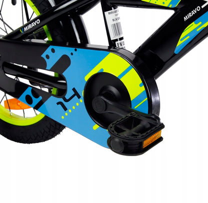 Vaikiškas dviratis 35 cm, su krepšeliu ir stūmimo rankena