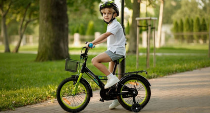 Vaikiškas dviratis 35 cm, su krepšeliu ir stūmimo rankena