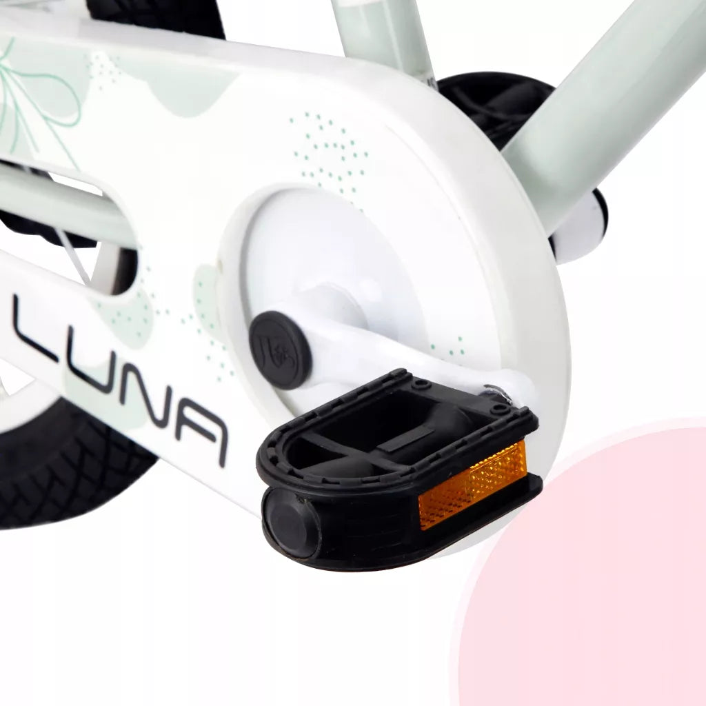 Vaikiškas dviratis mergaitei 40 cm, su krepšeliu ir stūmimo rankena