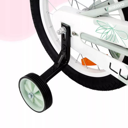 Vaikiškas dviratis mergaitei 40 cm, su krepšeliu ir stūmimo rankena