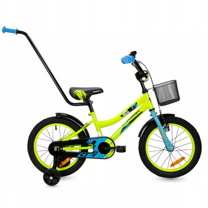 Vaikiškas dviratis Spark 40 cm, su krepšeliu ir stūmimo rankena