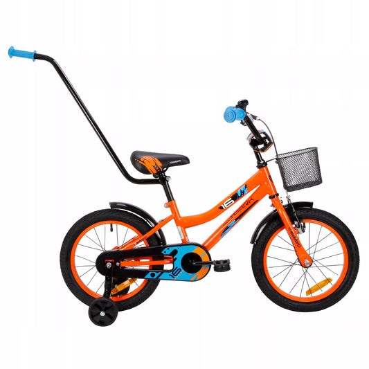 Vaikiškas dviratis Spark 40 cm, su krepšeliu ir stūmimo rankena