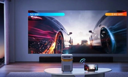 Mini LED Nešiojamas Projektorius TV Feegar SHOW WiFi 5G Bluetooth FOCUS