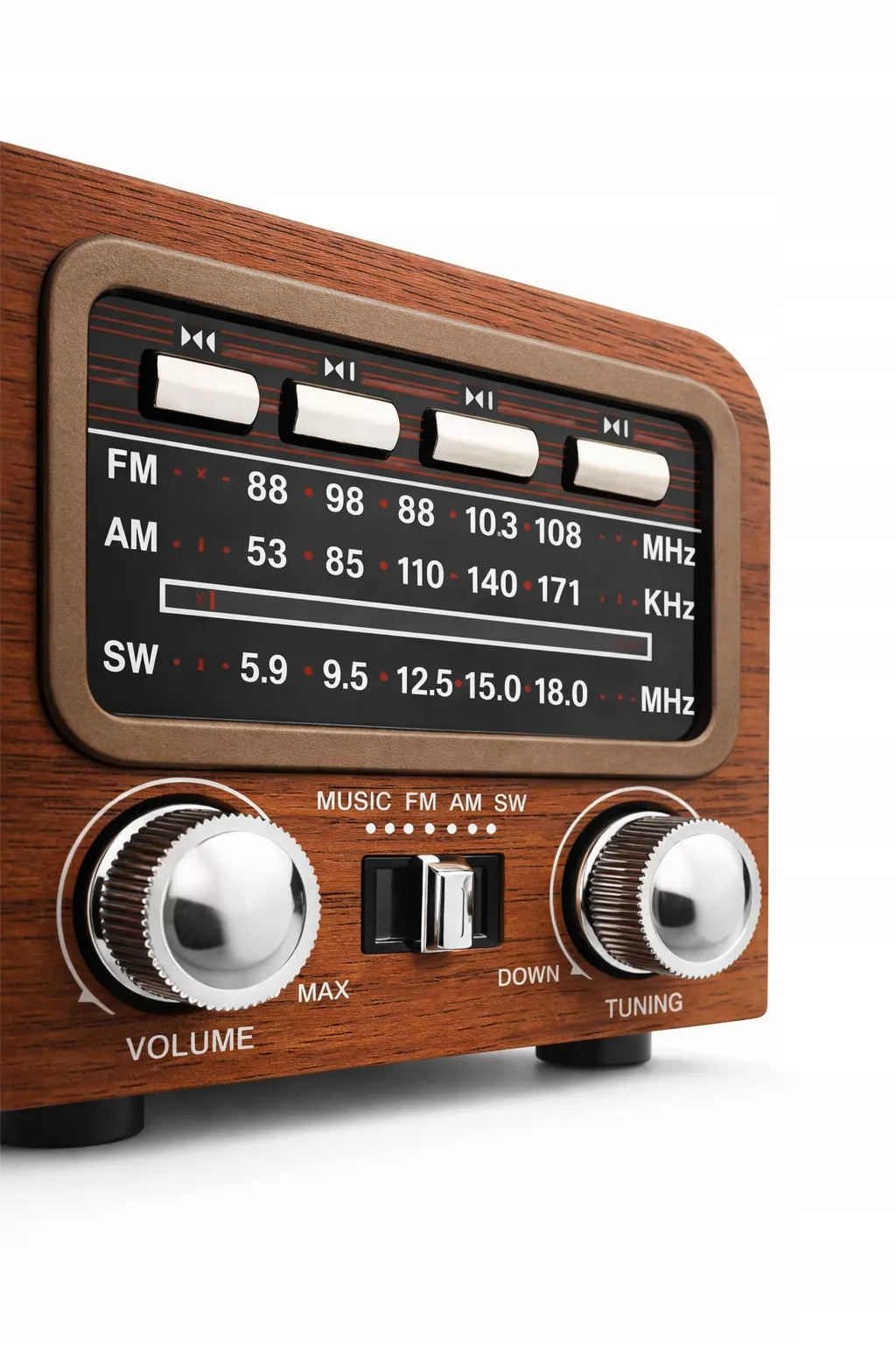 Retro radijas Bluetooth Saulės energijos AM FM USB-C Įkraunamas sodui stovyklavimui