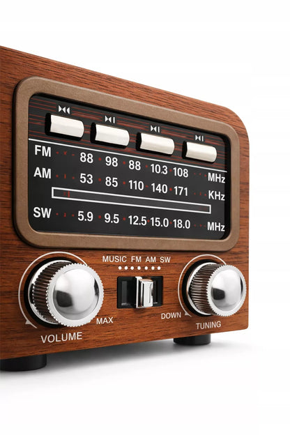 Retro radijas Bluetooth Saulės energijos AM FM USB-C Įkraunamas sodui stovyklavimui