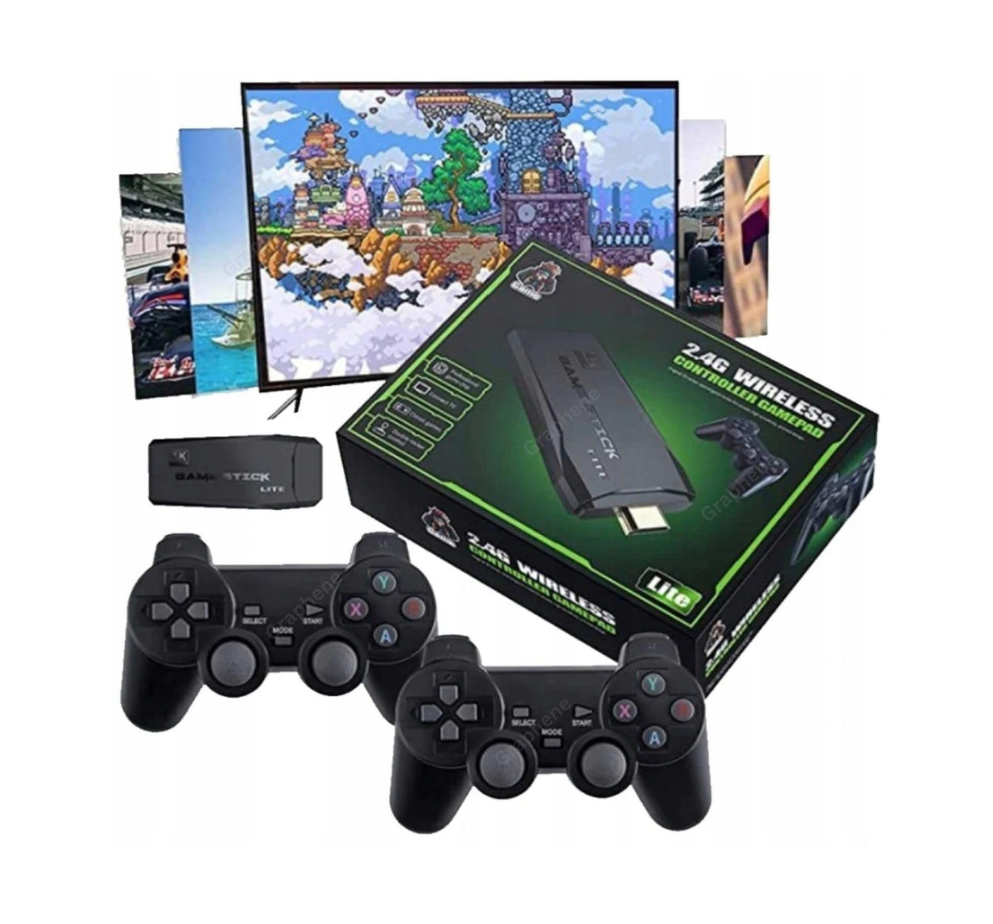 Retro HDMI konsolė – 2000+ žaidimų su 2 belaidžiais pulteliais