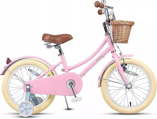 Vaikiškas dviratis mergaitei 41 cm (16") – rožinis su krepšeliu