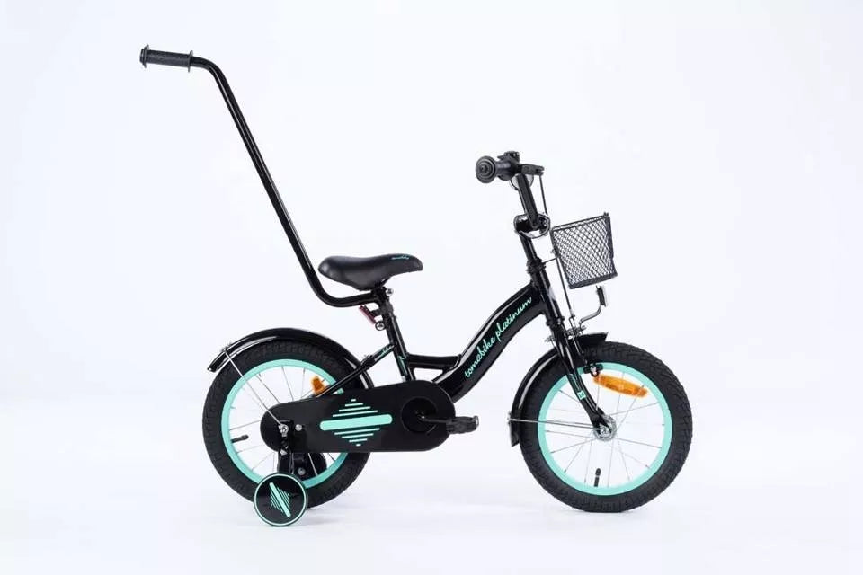 Dviratis TOMABIKE Platinum 14 colių su rankena, krepšeliu, skambučiu ir V-brake stabdžiais 14"