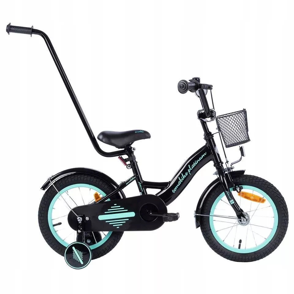 Dviratis TOMABIKE Platinum 14 colių su rankena, krepšeliu, skambučiu ir V-brake stabdžiais 14"