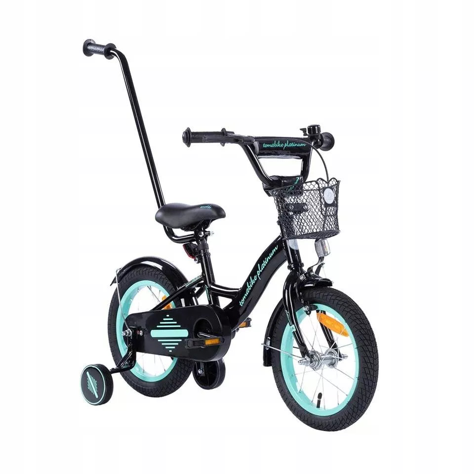 Dviratis TOMABIKE Platinum 14 colių su rankena, krepšeliu, skambučiu ir V-brake stabdžiais 14"