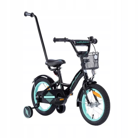 Dviratis TOMABIKE Platinum 14 colių su rankena, krepšeliu, skambučiu ir V-brake stabdžiais 14"