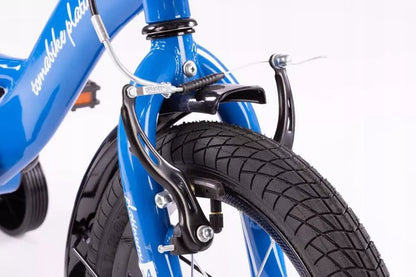 Dviratis TOMABIKE Platinum 14 colių, su vairavimo rankena, krepšeliu, skambučiu ir V-BREAK stabdžiais, mėlynas, 14"