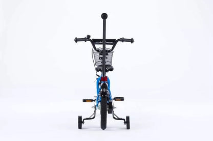 Dviratis TOMABIKE Platinum 14 colių, su vairavimo rankena, krepšeliu, skambučiu ir V-BREAK stabdžiais, mėlynas, 14"