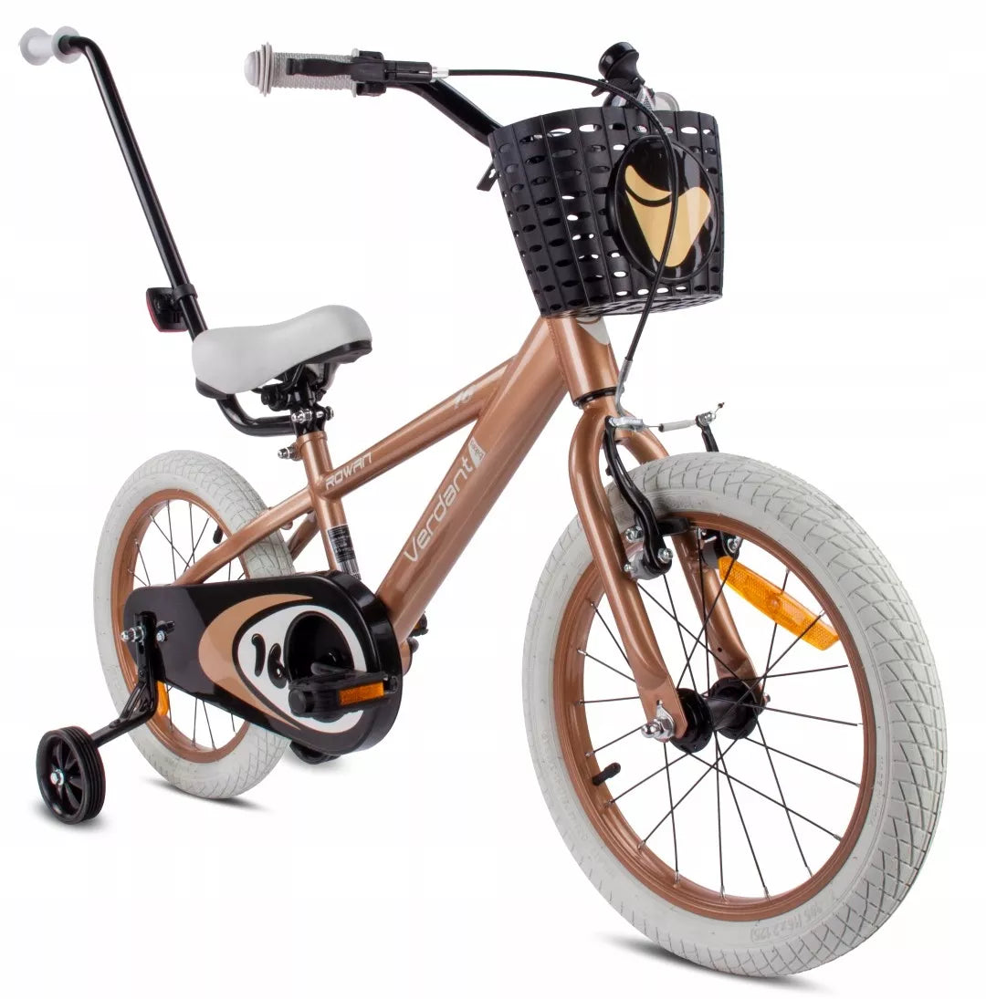 Vaikiškas dviratis 40 cm, su ratukais ir stūmimo rankena