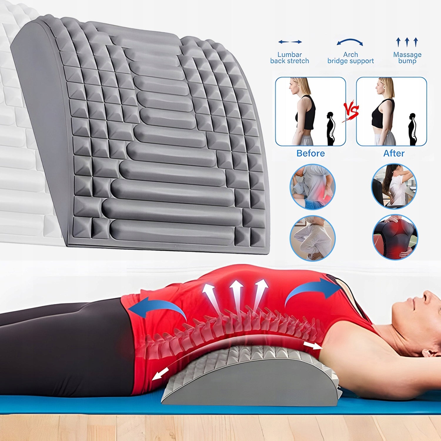 Elastingas kaklo ir nugaros masažuoklis-tempiklis