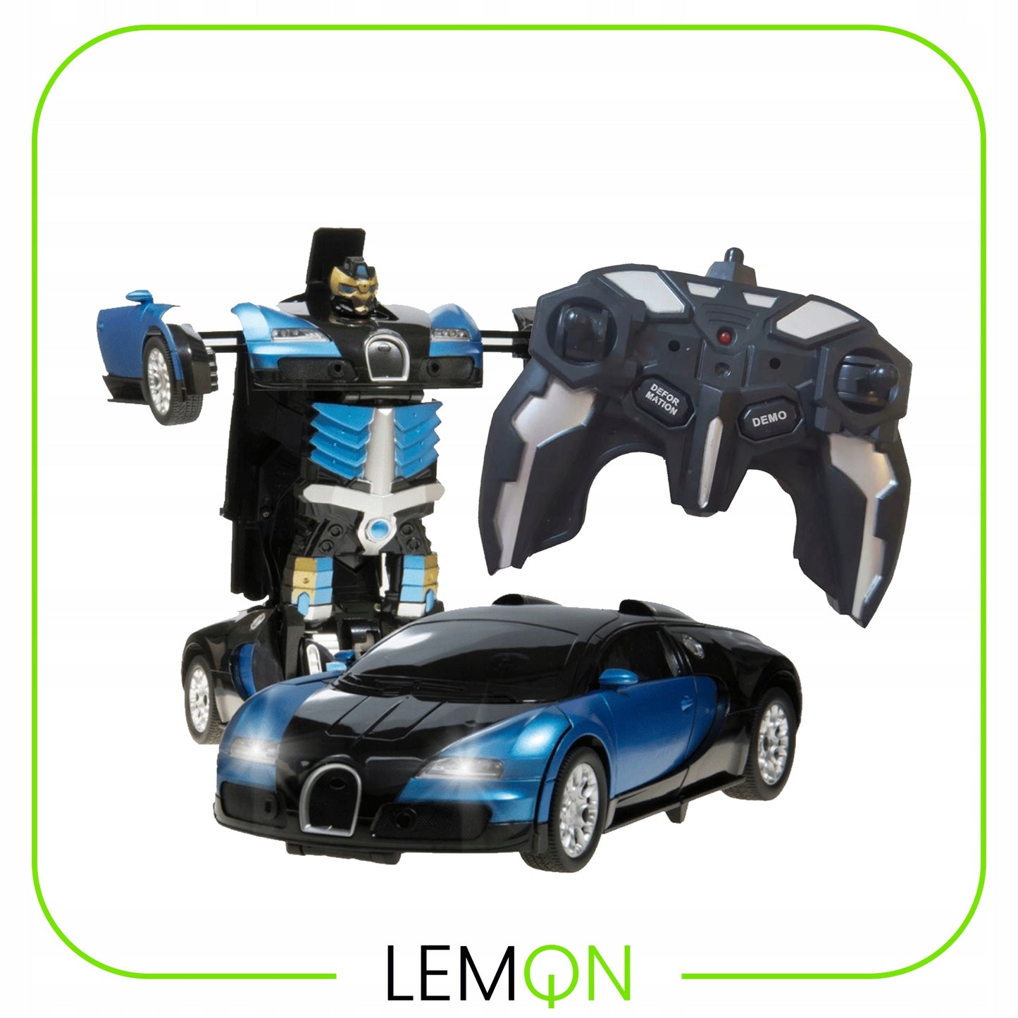 Nuotoliniu būdu valdomas automobilis Robot Transformacija Bugatti su Valdymo Pultu