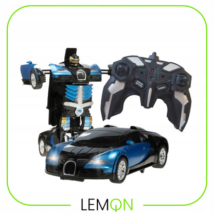 Nuotoliniu būdu valdomas automobilis Robot Transformacija Bugatti su Valdymo Pultu