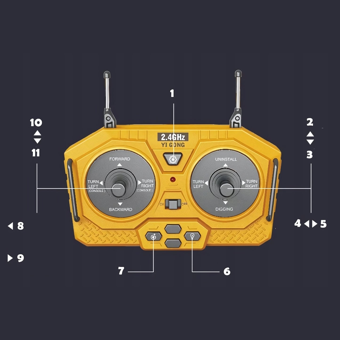 Nuotoliniu būdu valdomas automobilis su pulteliu – žaislas vaikams, berniukams, šventėms