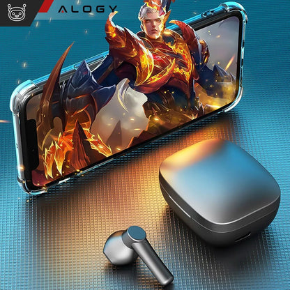 Belaidės ausinės Alogy TWS APTX sportinės Bluetooth 5.0 su įkrovimo dėkle