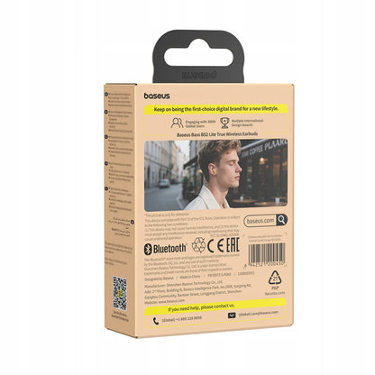 Belaidės TWS ausinės Baseus Bass BS2 Lite, Bluetooth 6.0, ENC, iki 40 val.