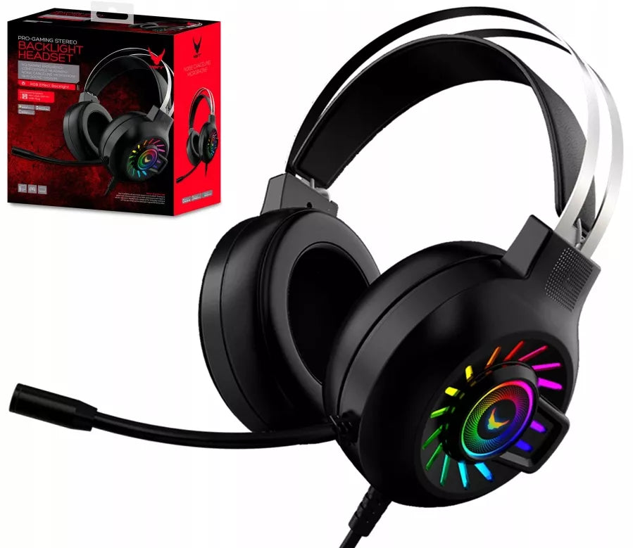LED žaidimų ausinės su mikrofonu, XBOX, PS4, PS5, PC