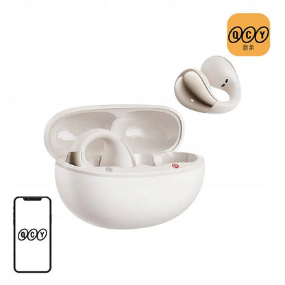 Belaidės ausinės QCY TWS Bluetooth, baltos