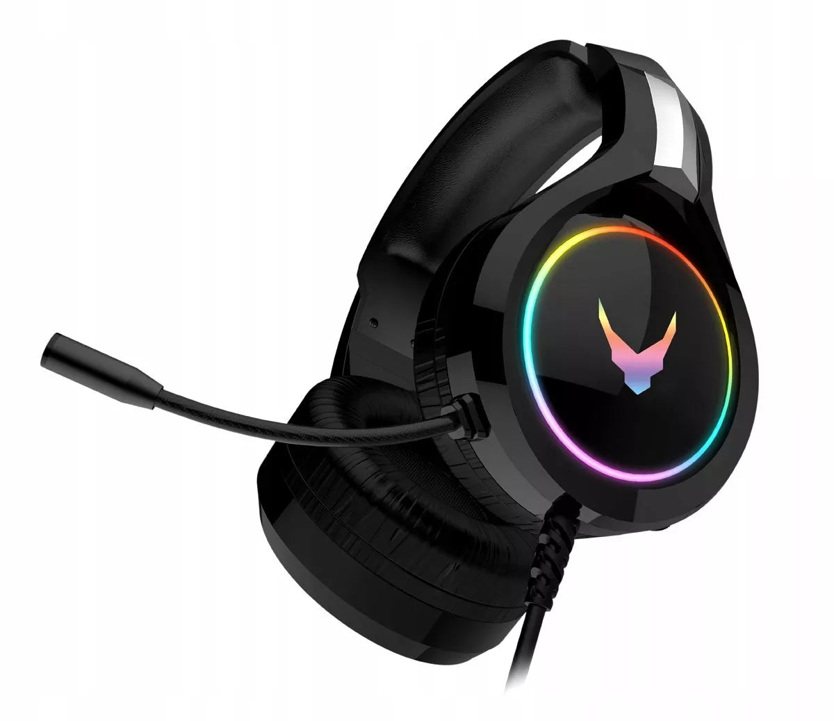 AUSINĖS SU MIKROFONU NEŠIOJAMAM KOMPIUTERIUI, XBOX, PS4 KONSOLEMS, DIDELĖS, ŠVIEČIANČIOS, ŽAIDIMŲ